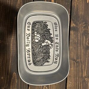 Vintage pewter bread tray